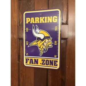 NFL Minnisota Vikings Parking Sign FAN ZONE Home Office Bar Decor 12"x18"